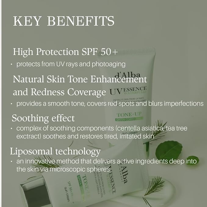 d'Alba Tea Tree Tone-Up Sun Cream SPF50+ PA++++ 50ml | K-Beauty Sunscreen