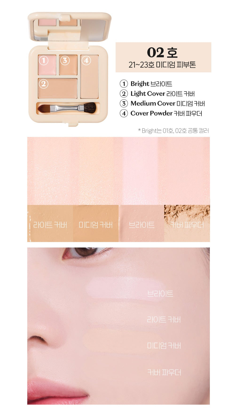ETUDE DOUBLE LASTING ARTIST CONCEALER PALETTE 5 3G | COLOURSWINK