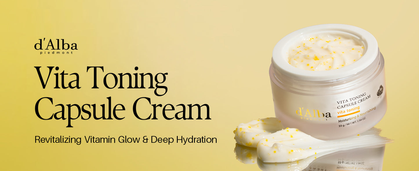 d'Alba Vita Toning Capsule Cream 55g | Brightening K-Beauty Moisturizer