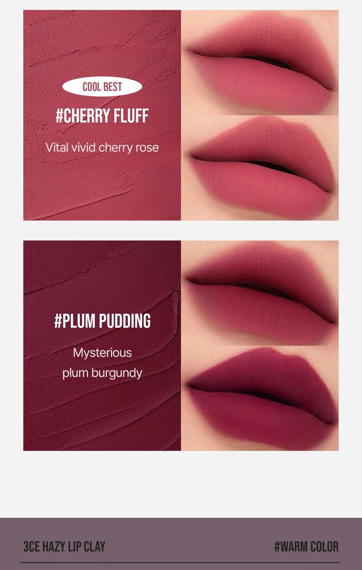 3CE Hazy Lip Clay