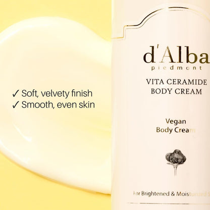 d'Alba Vita Ceramide Body Cream 270ml | Brightening Body Lotion