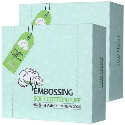 MEDIFLOWER EMBOSSING SOFT COTTON PUFF COTTON PADS 600P | COLOURSWINK