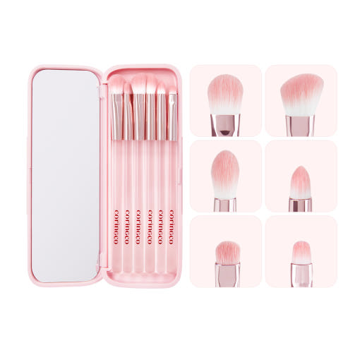 CORINGCO PINK POCKET EYE BRUSH SET 6P | COLOURSWINK