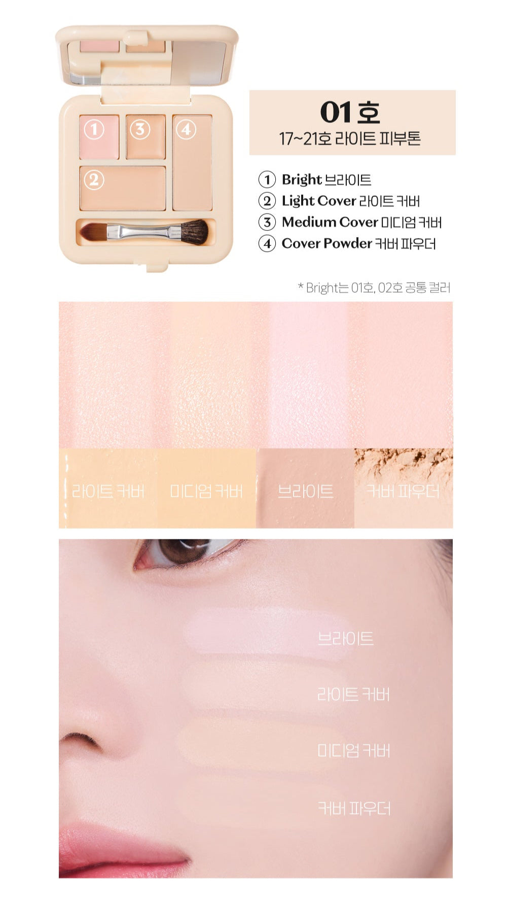 ETUDE DOUBLE LASTING ARTIST CONCEALER PALETTE 5 3G | COLOURSWINK