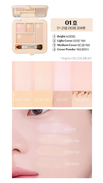 ETUDE DOUBLE LASTING ARTIST CONCEALER PALETTE 5 3G | COLOURSWINK