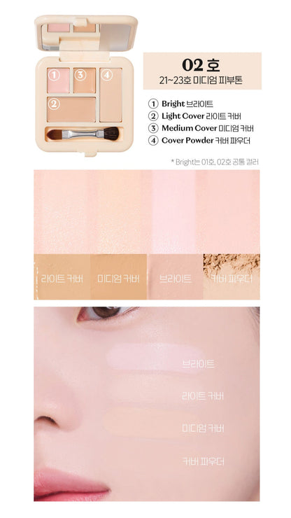 ETUDE DOUBLE LASTING ARTIST CONCEALER PALETTE 5 3G | COLOURSWINK