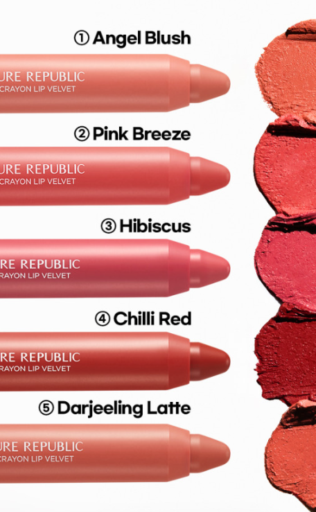 NATURE REPUBLIC BY FLOWER ECO CRAYON VELVET 2 8G 4COLORS | COLOURSWINK