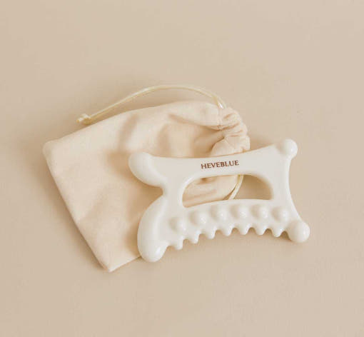 HEVEBLUE NATURAL WHITE CLAY HOMECARE RELAXING GUA SHA | COLOURSWINK