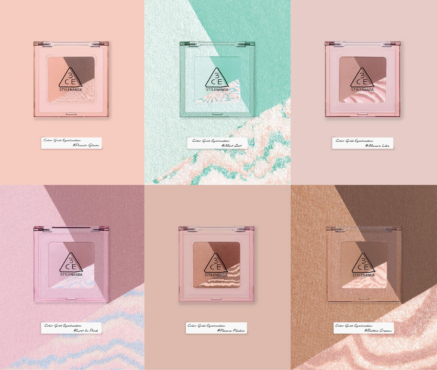 3CE COLOR GRID EYESHADOW 3 3G 6COLORS | COLOURSWINK