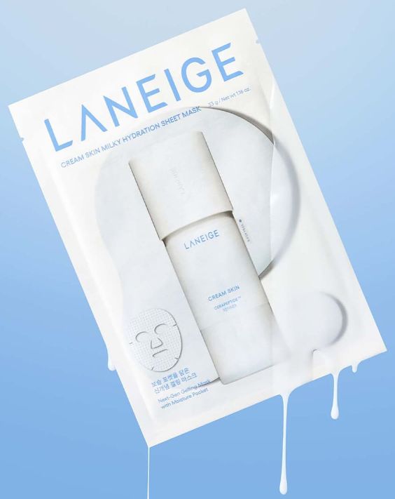 LANEIGE CREAM SKIN MILKY HYDRATION SHEET MASK 33G X 6EA | COLOURSWINK