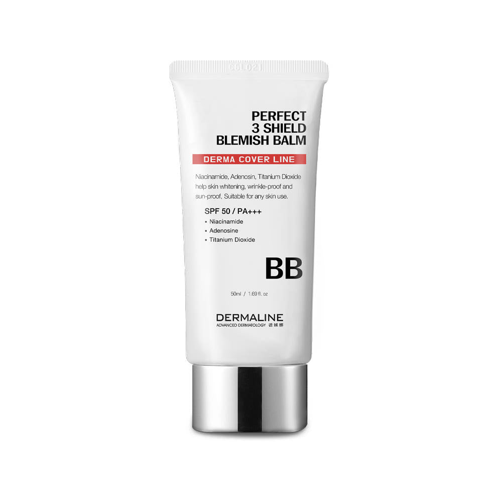 DERMALINE PERFECT 3 SHIELD BLEMISH BALM SPF50 PA 50ML | COLOURSWINK